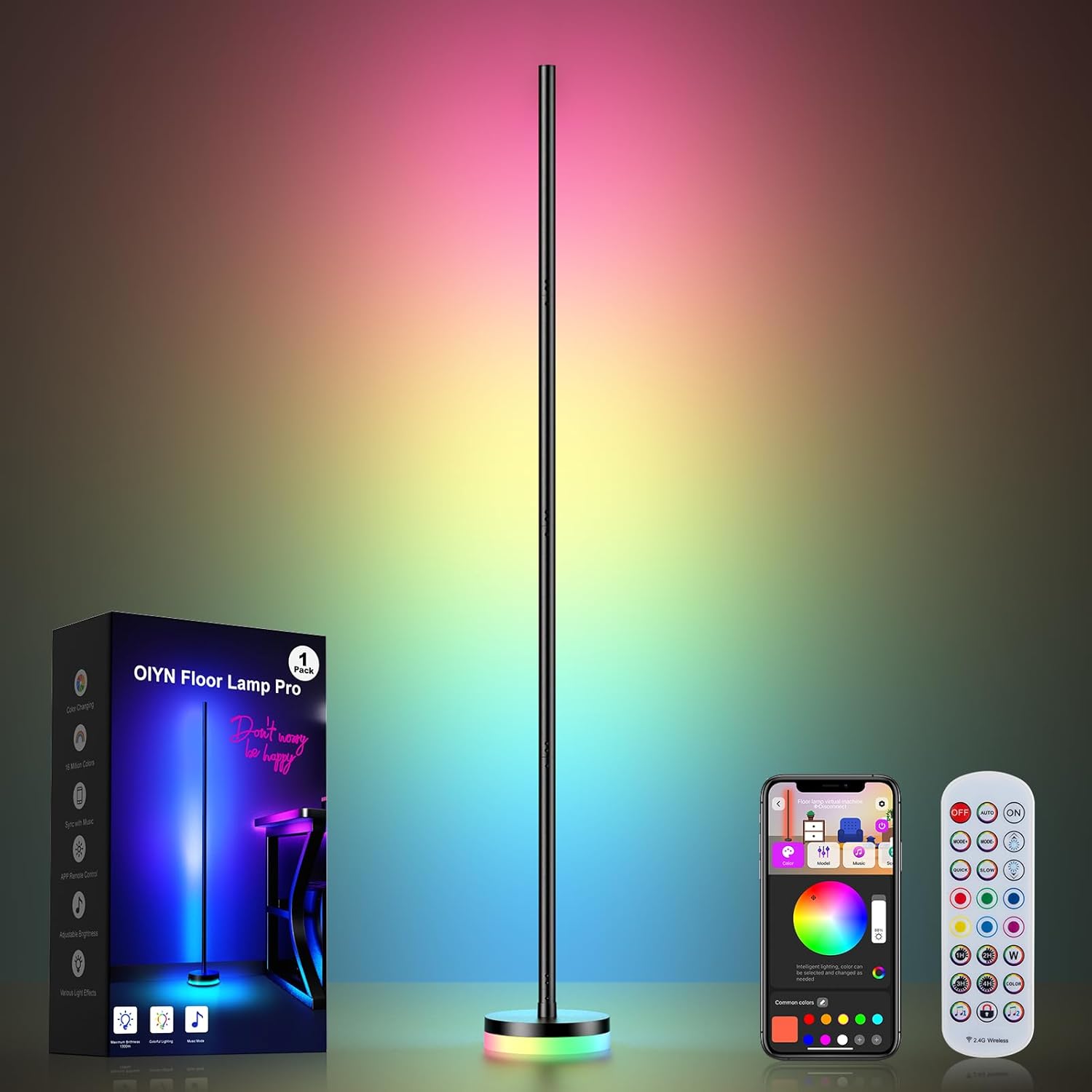 OIYN RGBICW Corner Floor Lamp Pro — 1300lm Ultra Bright - Official Main Product Shot