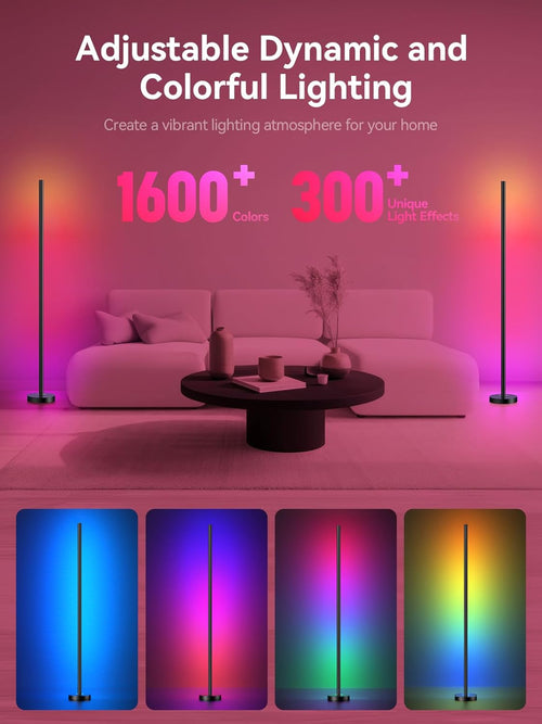 OIYN Smart RGBICW Corner Floor Lamp - Ambient Lighting Lifestyle Scene