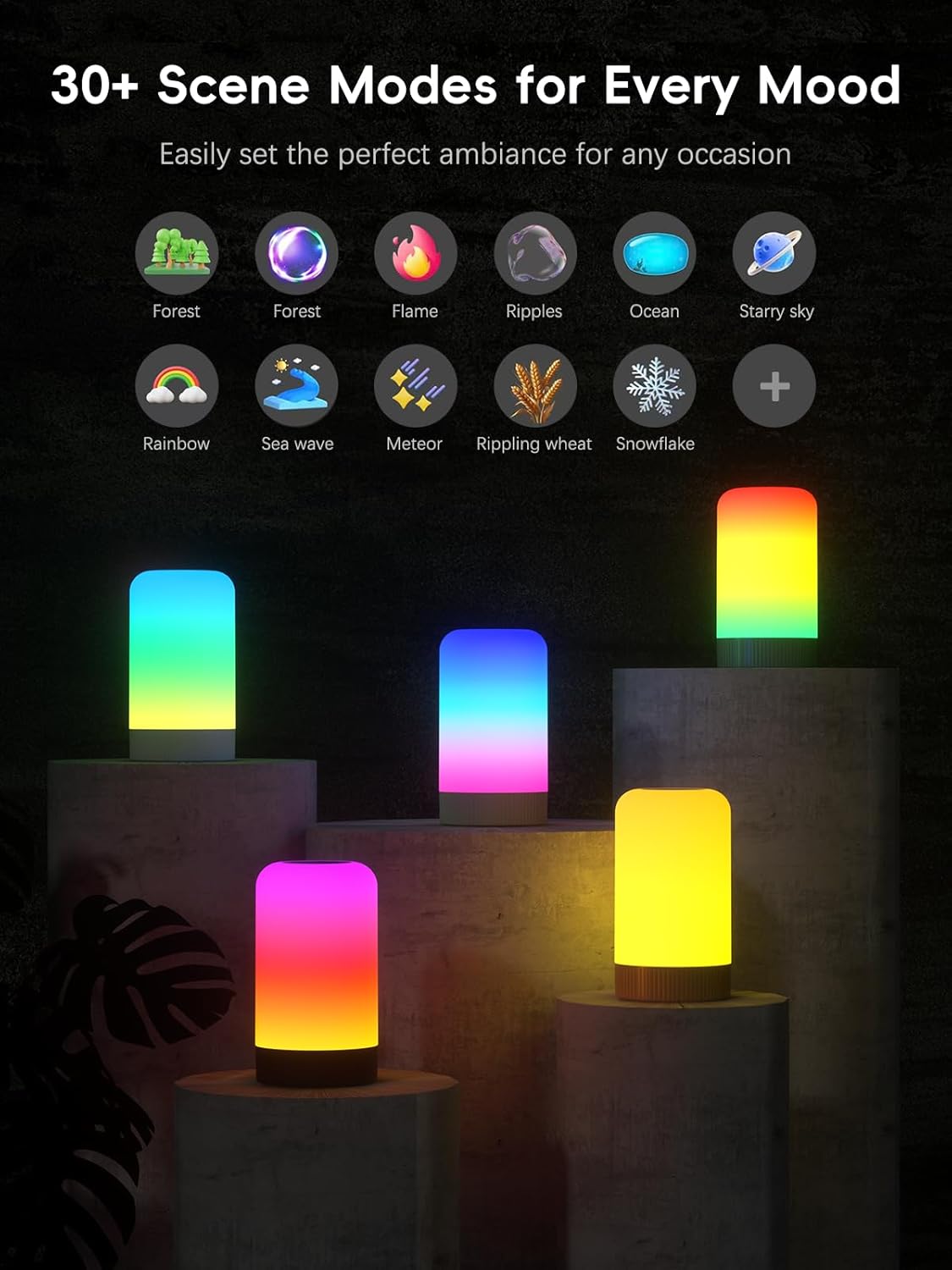 OIYN RGBICWW Smart Table Lamp — Touch Control & Music Sync - Feature Showcase 4