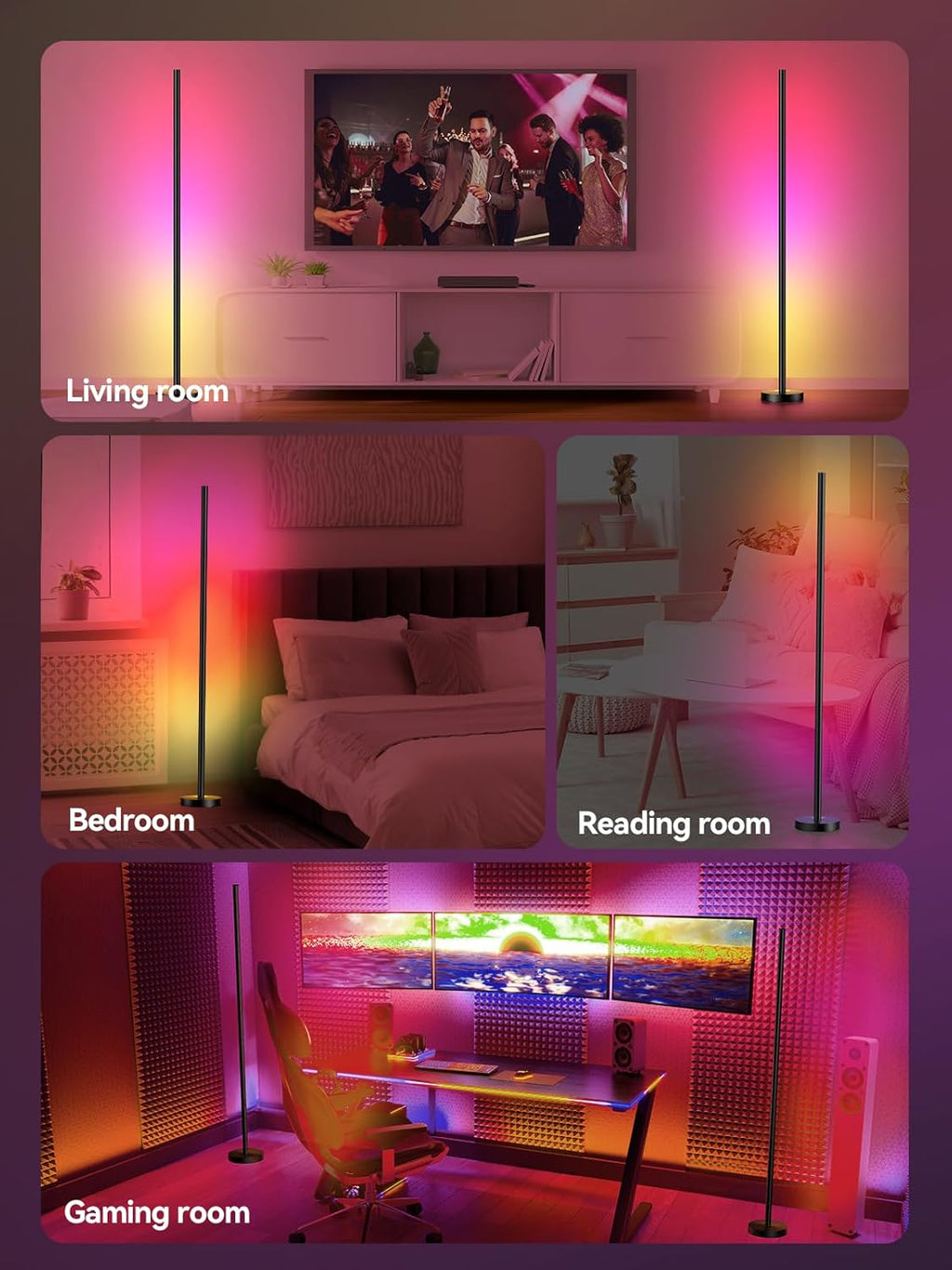 OIYN Smart RGBICW Corner Floor Lamp - Feature Showcase 6